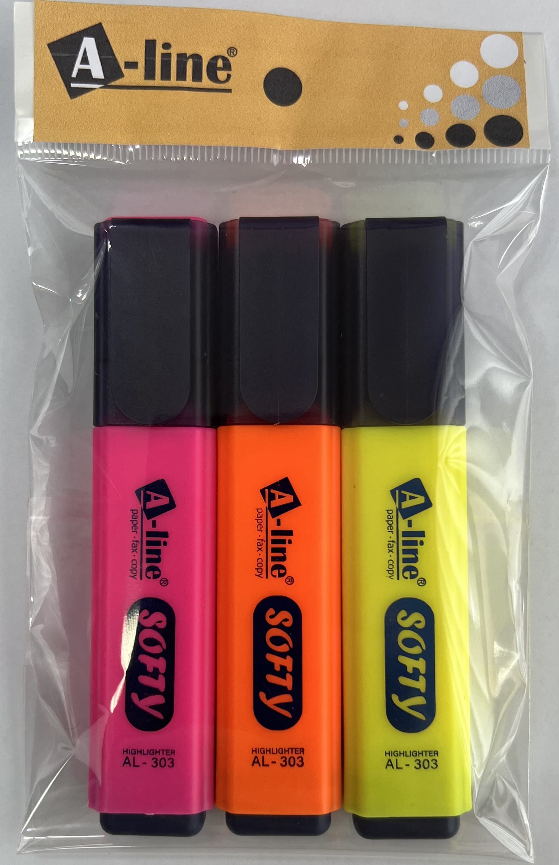 ปากกาไฮไลท์ A-LINE AL-303 SOFTY สีเหลือง_2
